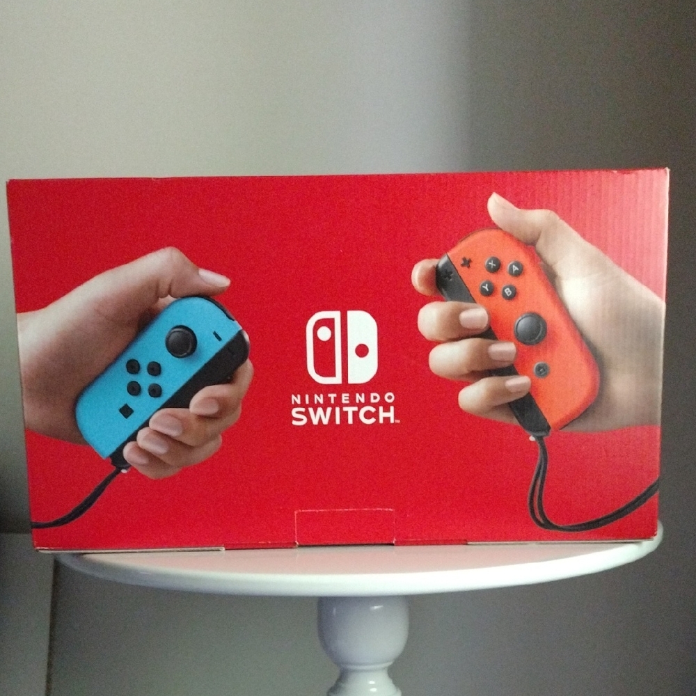 Nintendo Switch Console with Neon Blue and Red Joy-Con NIB